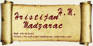 Hristijan Madžarac vizit kartica